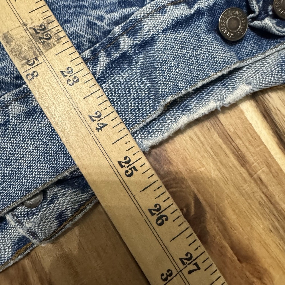 Vintage Levis 70411 Denim Jacket Mens 40 R Blue Flannel Lined Distressed 80s USA - Picture 10 of 11